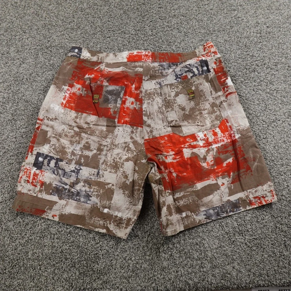 VTG Tommy Hilfiger Shorts Mens XL Orange Brown Hybrid Board Swim Trunks‎ 90s Y2K